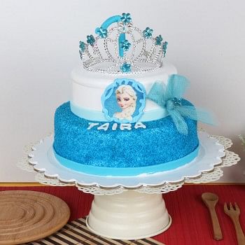  2 Kg 2 Tier Fondant Vanilla Frozen Theme Cake