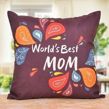 Worlds Best Mom Printed Cushion