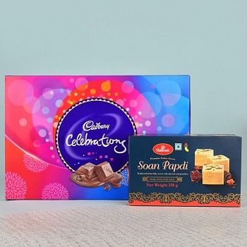 Pack of 250 gm Soan Papdi and Cadbury Celebrations Pack 141gm