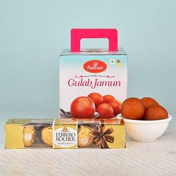 1 Kg Haldiram Gulab Jamun and 4 Pcs Ferrero Rocher Chocolates