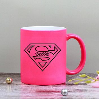 One Supermom Pink Color Neon Coffee Mug