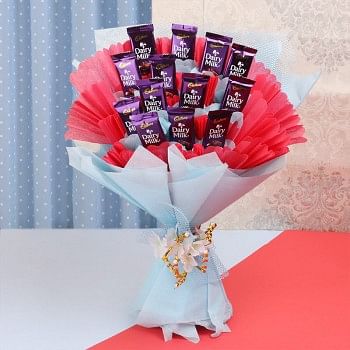 Bouquet of 10 Dairy Milk Chocolate (13.2 gm Each) in Paper Packing