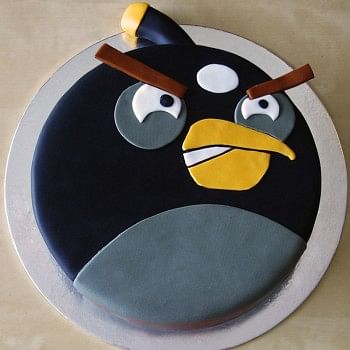1 Kg Angry Bird Bomb Theme Chocolate Fondant Cake