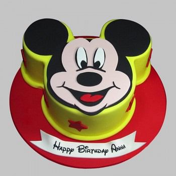 1 Kg Mickey Mouse Theme Chocolate Fondant Birthday Cake