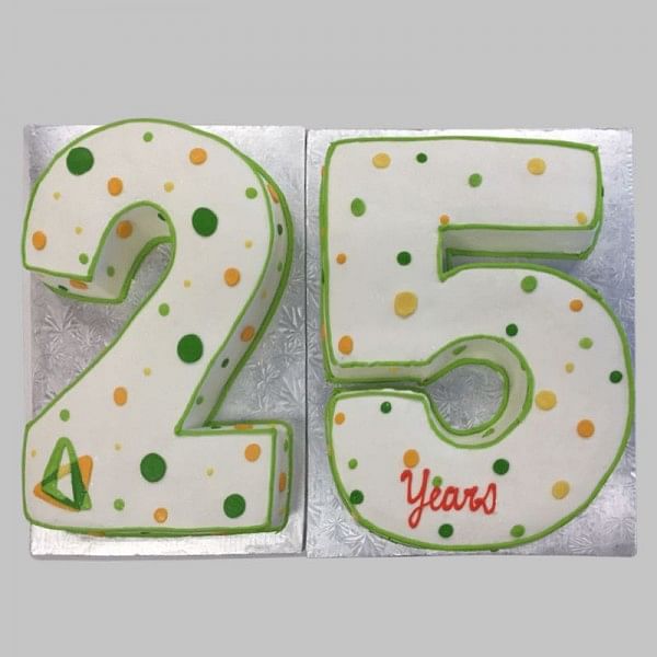 3 Kg 25 Number Theme Vanilla Cream Cake