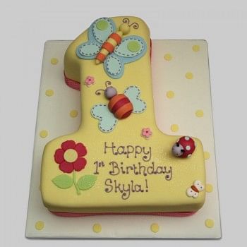 1st Birthday Theme Chocolate Fondant Cake for Kids