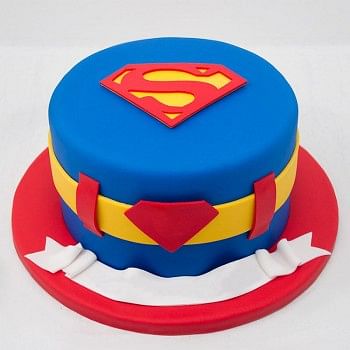 1 Kg Superman Theme Chocolate Fondant Cake