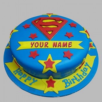 1 Kg Superman Theme Chocolate Fondant Cake for Birthday