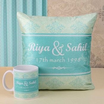 Personalised Name Printed Cushion and Coffee Mug