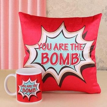 You are the Bomb Printed Mug and Cushion