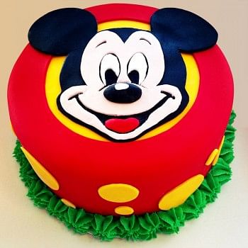 One Kg Mickey Mouse Cartoon Chocolate Fondant Cake