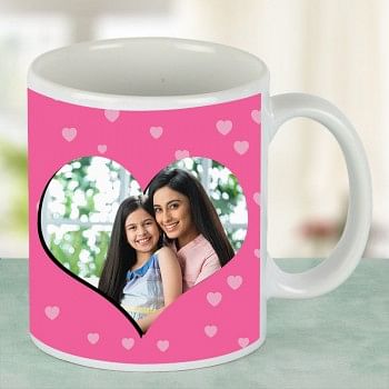 Heart Design Printed Personalised Coffee Mug for Mother