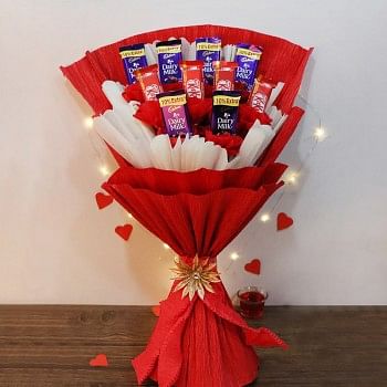 One Bouquet of 6 Dairy Milk Chocolate and 4 Kitkat Chocolate.