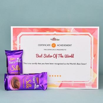 Printed Certificate with 2 Dairy Milk Silk Chocolate