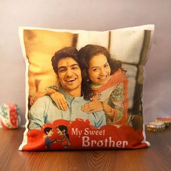 Personalised Cushion for the sweetest brother for Rakhi