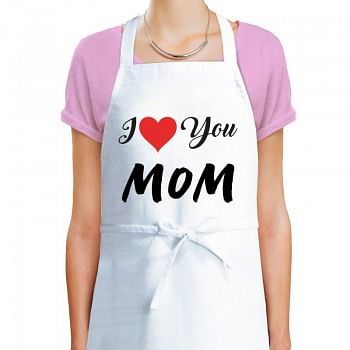 I Love You Mom Printed Apron