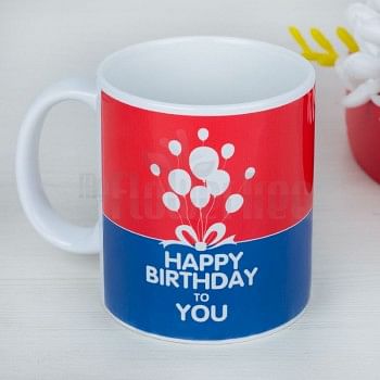 One Happy Birthday Printed White Ceramic Mug (350 ml)