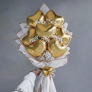 Golden Hearts Balloon Bouquet