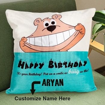One Personalised Name Cushion for Birthday