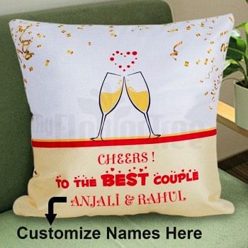 One Printed Personalised Cushion for Anniversary