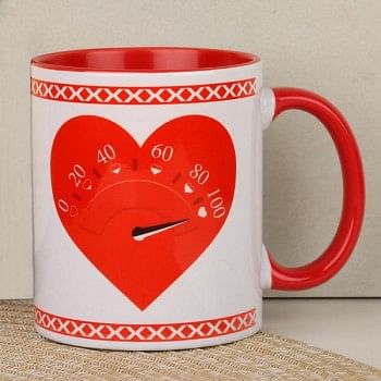 One Personalised Red Handle Ceramic Coffee Mug