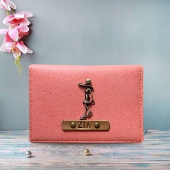 One Personalised Pink Coloured Card Holder For Women
