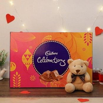 One Pack of Cadbury Celebration 141 gm and 3 inches Teddy Bear