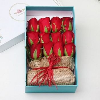 12 Red Roses Jute Arrangement in a MFT Signature Box
