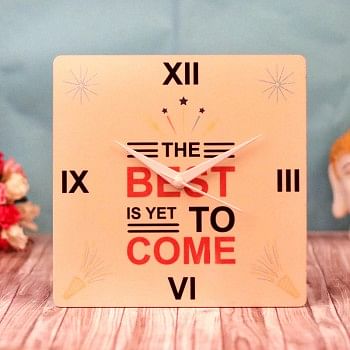 One Designer New Year Quote Table Clock