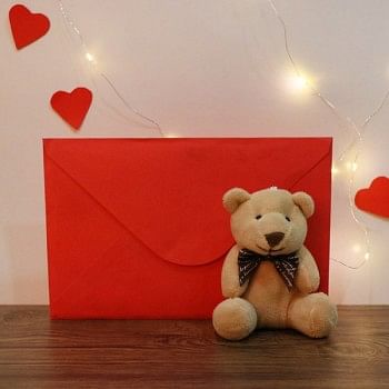 Small Teddy Bear with Greeting Card