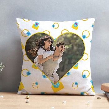 One Heart Design Personalised Photo Couple Cushion