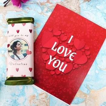 2 Personalised Temptation Chocolate and One I love u Greeting Card