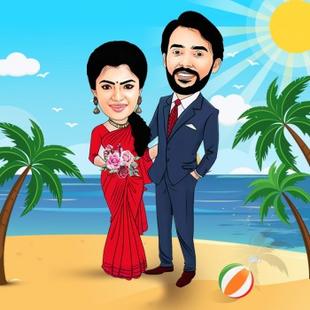 Personalised Made For Each Other E Caricature