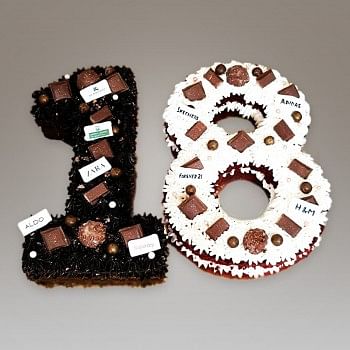 18th number chocolate cream cake