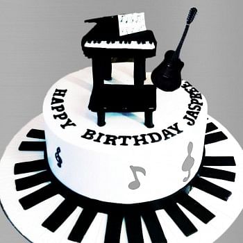 Piano Theme Fondant Cake