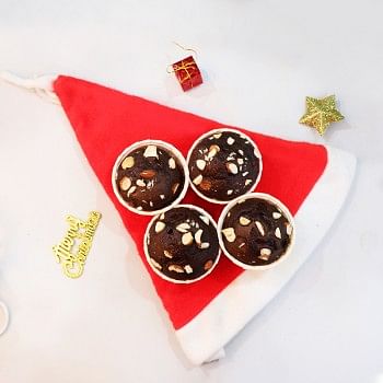 Chocolate Muffins with Santa Cap