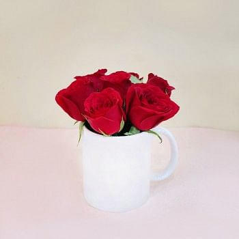 White Mug with Roses