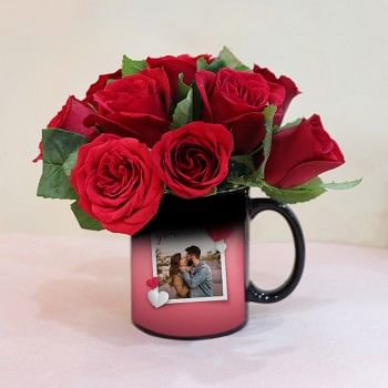 Magic Mug Red Rose Arrangement
