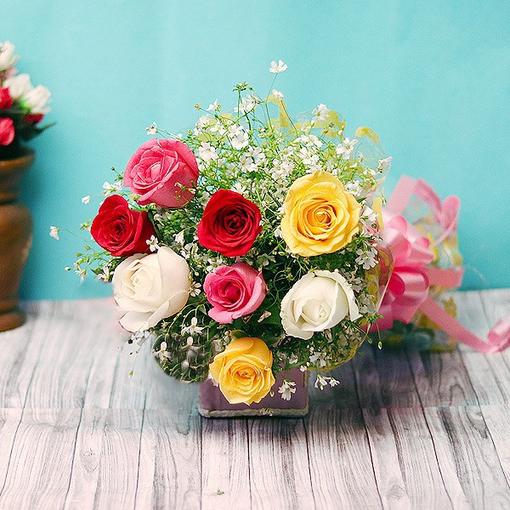8 Mixed Roses Bouquet