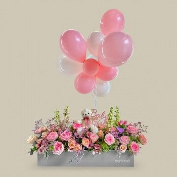 Graceful Purity Baby Girl Flower Box Package