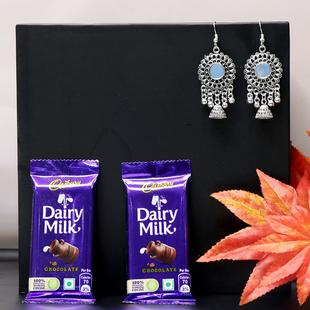 Queenly Earrings with Dairy Milk