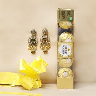 Earrings with Ferrero Rocher