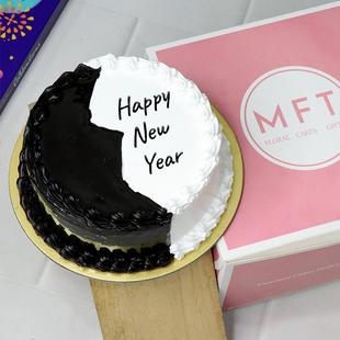 Frosted New Year Truffle Cake