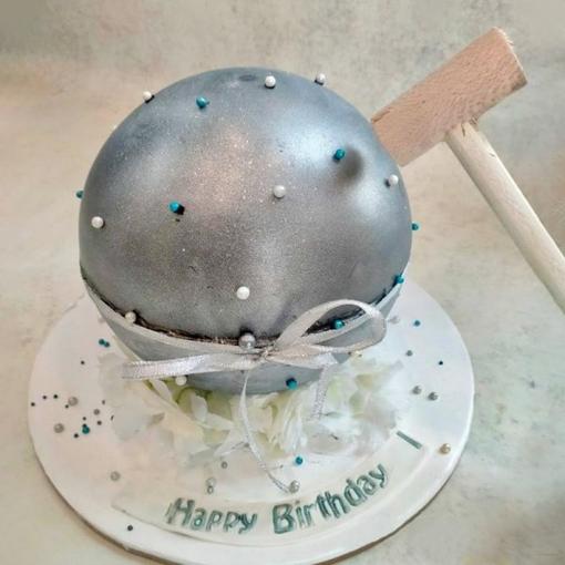 Silver Splash Pinata Cake