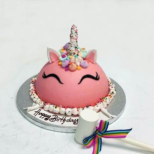 Pink Unicorn Pinata Cake