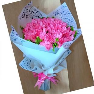 Fresh 20 Pink Carnations Bouquet