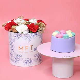 Carnations N Mini Vanilla Cake Gift Box