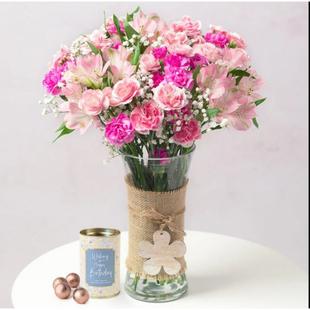 Birthday Flowers And Chocolates Gift