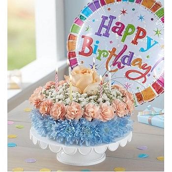 Florist Delivered Birthday Wishes Flower Cake Coastal