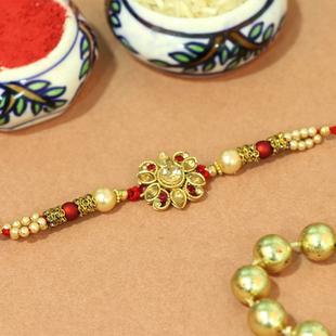 Ethnic Golden Stone Rakhi